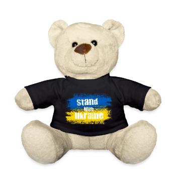 Stand with Ukraine Motif - Teddy Bear - black - Front