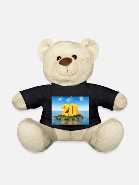 Jahreszahl 20 - Teddy - Schwarz