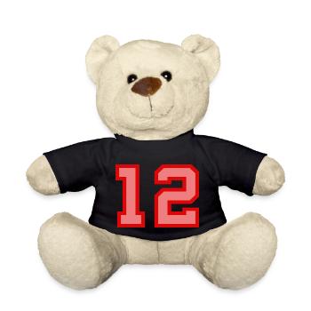 Cool Retro Retrostyle Jersey Number Back Number - Teddy Bear - black - Front