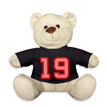 Cool Retro Retrostyle Jersey Number Back Number - Teddy Bear - black - Front