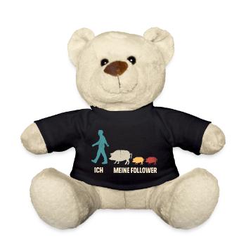 Schwein Landwirt Ich Und Meine Follower - Teddy - Schwarz - Vorne