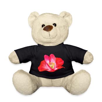 Rote Mohnblume in Herzform - Teddy - Schwarz - Vorne