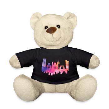 Madrid Espagne City Skyline Splash Vacances colorées - Nounours - noir - Devant