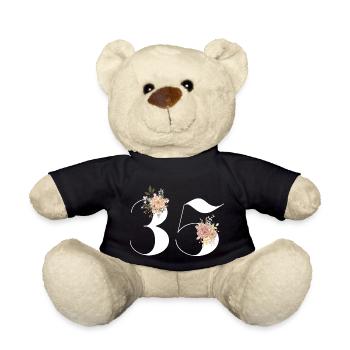 35th Anniversary Flowers (Gift of 35 years) - Teddy Bear - black - Front