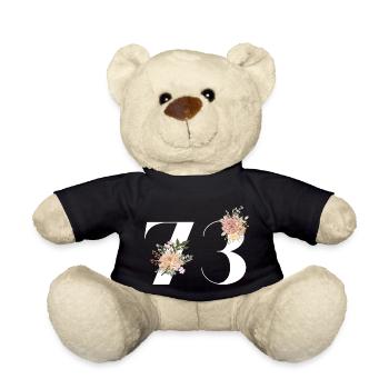 73rd Anniversary Flowers (Gift of 73 years) - Teddy Bear - black - Front