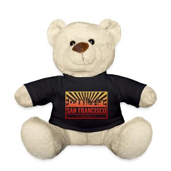 San Francisco Skyline Gradient - Teddy - Schwarz - Vorne