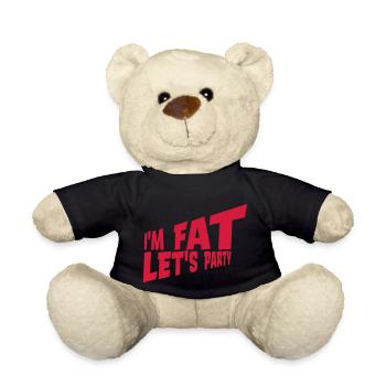 im fat lets party - Teddy - Schwarz - Vorne