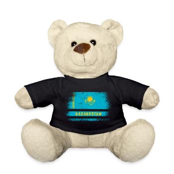 Kasachstan Vintage Flaggen Design - Teddy - Schwarz - Vorne