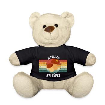 Je Peux Pas J'ai Cèpes Humour Cueillette Cèpe - Nounours - noir - Devant