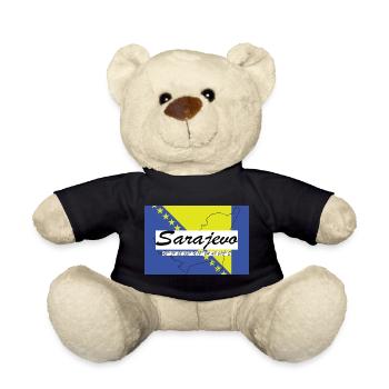 Sarajevo - Hauptstadt mit GPS & Flagge - Teddy - Schwarz - Vorne