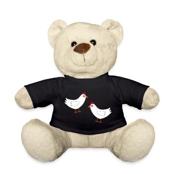 Chicken White White Chickens Hens Gift Farmers - Teddy Bear - black - Front