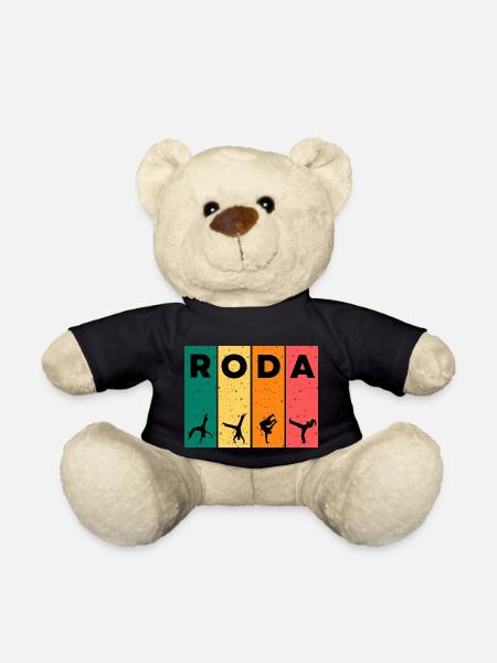 RODA T-Shirt | Capoeira Design - Teddy Bear - black