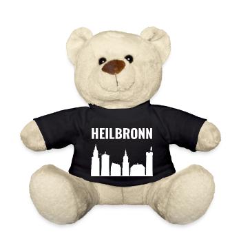 Heilbronn Skyline Collage - Teddy Bear - black - Front