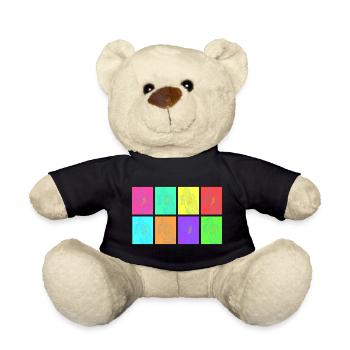 Rock singer in Pop Art - Teddy Bear - black - Front
