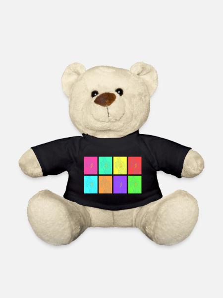 Rock singer in Pop Art - Teddy Bear - black