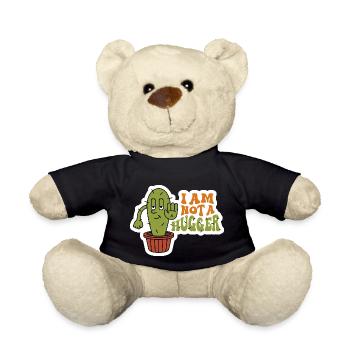 Ich bin kein Hugger Sarkastic Cactus Design - Teddy - Schwarz - Vorne