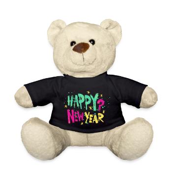 Happy New Year - Teddy - Schwarz - Vorne