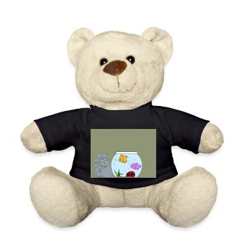Cartoon Katze - Teddy - Schwarz - Vorne