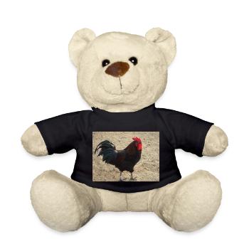 Rooster black and brown feathered - Teddy Bear - black - Front