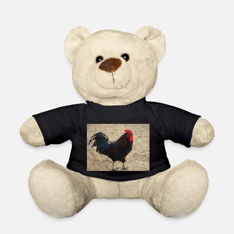 Coq noir et marron à plumes - Nounours - noir