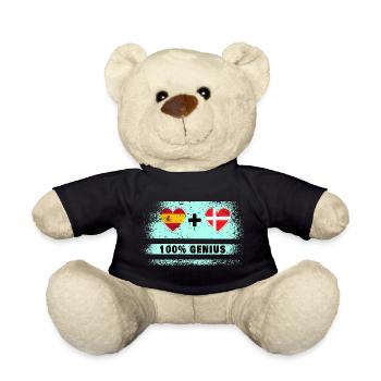Spanien und Dänemark Flagge 100% genial - Teddy - Schwarz - Vorne
