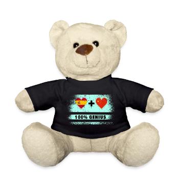 Spanien und China Flagge 100% genial - Teddy - Schwarz - Vorne