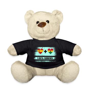 Flagge von Spanien und Ghana 100% genial - Teddy - Schwarz - Vorne
