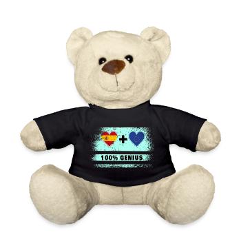 Spain and Europe flag 100% genius - Teddy Bear - black - Front