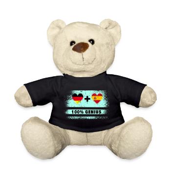Spanien und Deutschland Flagge 100% genial - Teddy - Schwarz - Vorne