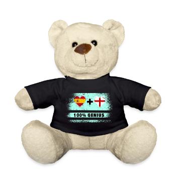 Spanien und England Flagge 100% genial - Teddy - Schwarz - Vorne