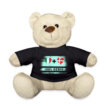 Italien und Dänemark 100% geniale Flagge - Teddy - Schwarz - Vorne