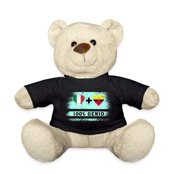 Italy and Ecuador 100% Genius Flag - Teddy Bear - black - Front