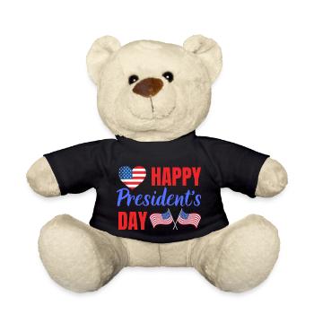 Happy President's Day - Teddy Bear - black - Front