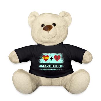 Spain and Morocco flag 100% genius - Teddy Bear - black - Front