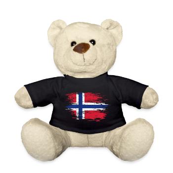 Norwegen Flagge used - Teddy - Schwarz - Vorne