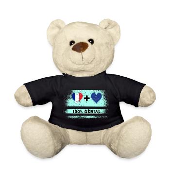 100% awesome France and Europe flag - Teddy Bear - black - Front