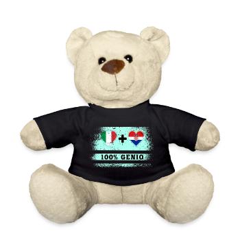Italien und Kroatien 100% geniale Flagge - Teddy - Schwarz - Vorne