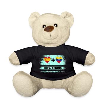 Spain and Venezuela flag 100% genius - Teddy Bear - black - Front