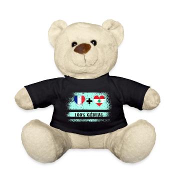 Flagge Frankreich und Libanon 100% genial - Teddy - Schwarz - Vorne