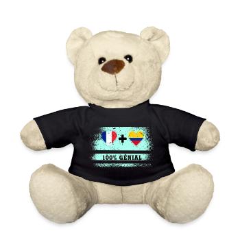 Drapeau France et Colombie 100% génial - Nounours - noir - Devant