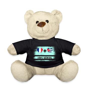 Flagge Frankreich und Kuba 100% genial - Teddy - Schwarz - Vorne