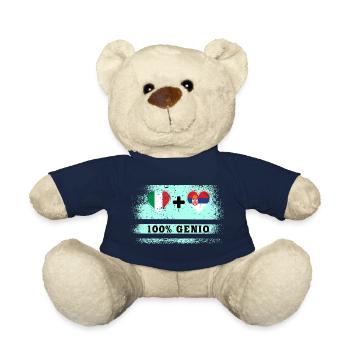 Italie et Serbie 100% drapeau de génie - Nounours - bleu marine - Devant