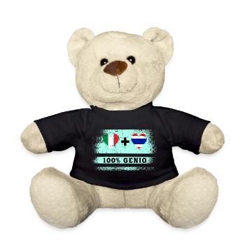 Italy and Thailand 100% genius flag - Teddy Bear - black - Front