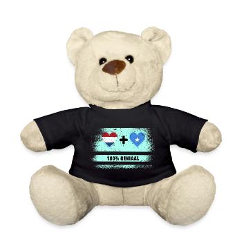 Somalia and the Netherlands 100% Genius flag - Teddy Bear - black - Front