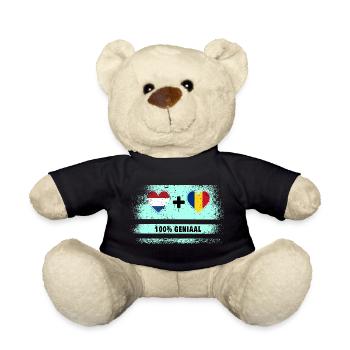Romania and the Netherlands 100% Genius flag - Teddy Bear - black - Front