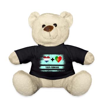 Portugal and the Netherlands 100% Genius flag - Teddy Bear - black - Front