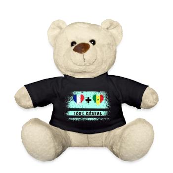 Drapeau France et Sénégal 100% génial - Nounours - noir - Devant