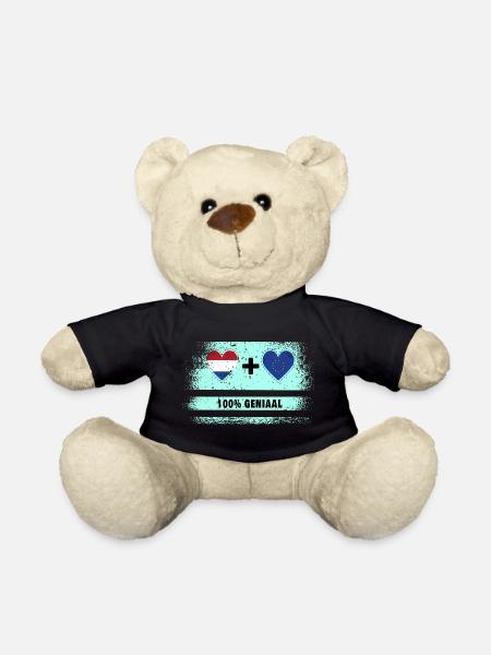 Europa und die Niederlande 100% Genius Flagge - Teddy - Schwarz