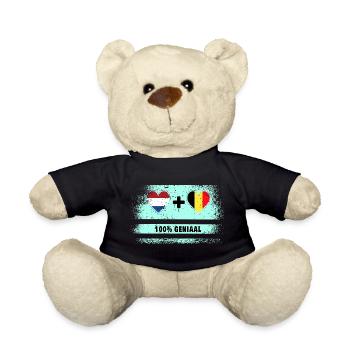 Belgium and the Netherlands 100% Genius flag - Teddy Bear - black - Front