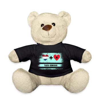 Niederlande und Albanien 100% Genius Flagge - Teddy - Schwarz - Vorne